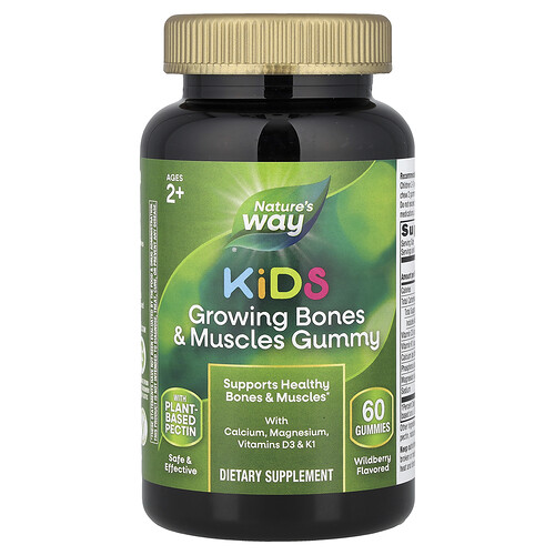 Nature's Way, Barn, Voksende bein og muskler Gummi, 2 år +, Wildberry, 60 Gummies