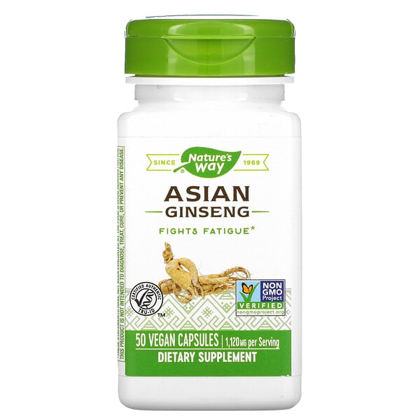Ginseng asiático, 560 mg, 50 cápsulas veganas