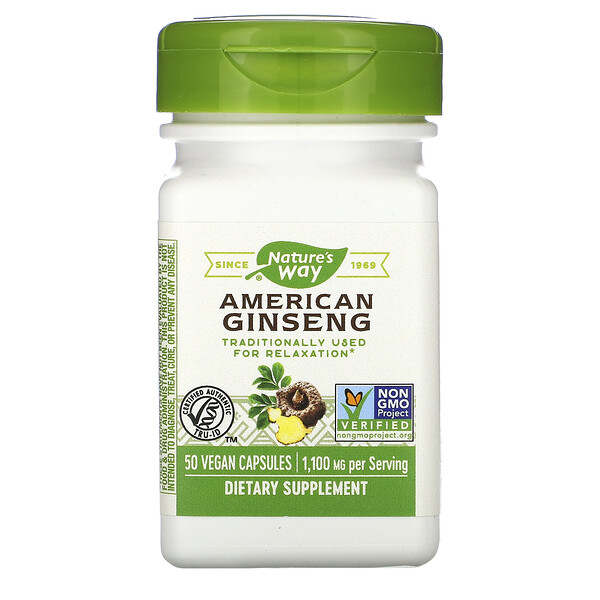 Nature's Way‏, American Ginseng, 1,100 mg, 50 Vegan Capsules