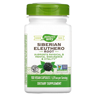 

Nature's Way Siberian Eleuthero Root 425 mg 100 Vegan Capsules