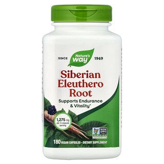 Nature's Way, Raíz de ginseng siberiano, 180 cápsulas veganas (425 mg por cápsula)