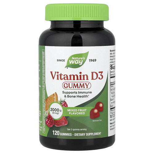 Nature's Way, Gomitas con vitamina D3, De 4 años en adelante, Frutas mixtas, 120 gomitas
