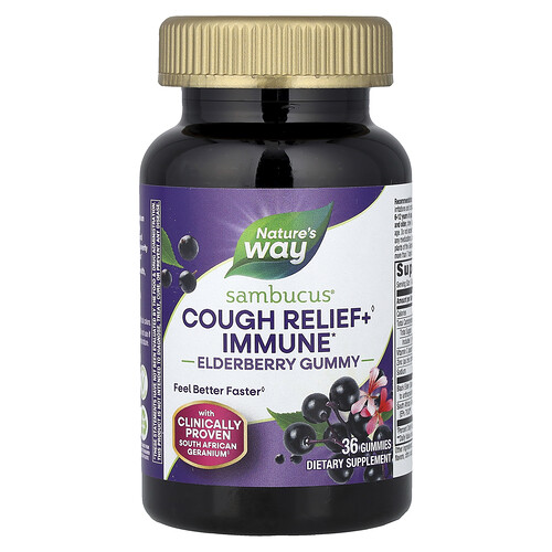 Nature's Way Sambucus® Cough Relief + Immune Elderberry Gummy, 36 Gummies