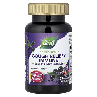 Nature's Way, Sambucus® Cough Relief + Immune Elderberry Gummy, 36 Gummies