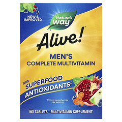 Alive!, комплекс мультивітамінів для чоловіків, підтримка енергії, 50 таблеток