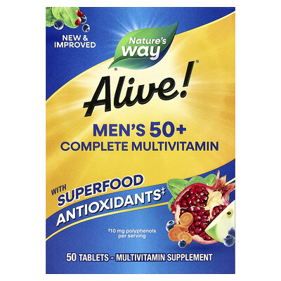 Nature's Way, Alive!® Men's 50+ Complete Multivitamin, 50 Tablets