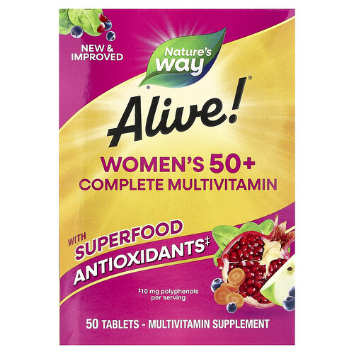 Nature's Way, Alive!® Women's 50+ Complete Multivitamin, komplettes Multivitamin für Frauen 50+, 50 Tabletten
