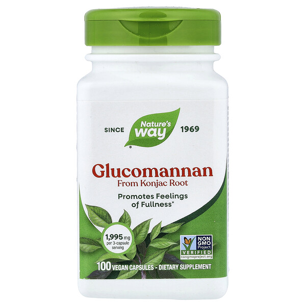 Nature's Way Glucomannan from Konjac Root, 100 Vegan Capsules (665 mg per Capsule)