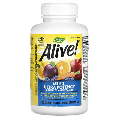 

Nature's Way, Alive! Men's Ultra Potency Complete Multivitamin, 150 Tablets