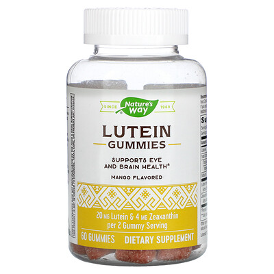 

Nature's Way Lutein Gummies Supports Eye And Brain Health Mango 60 Gummies