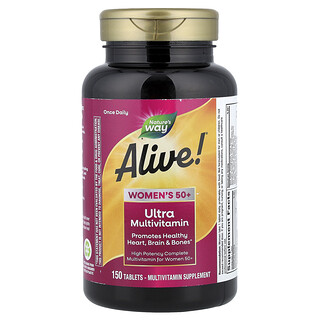 Nature's Way, Alive!,Suplemento ultramultivitamínico para mujeres mayores de 50 años, 150 comprimidos