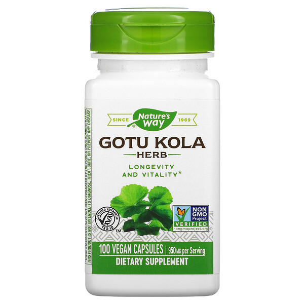 Nature's Way, Gotu Kola Herb, 950 mg, 100 vegane Kapseln