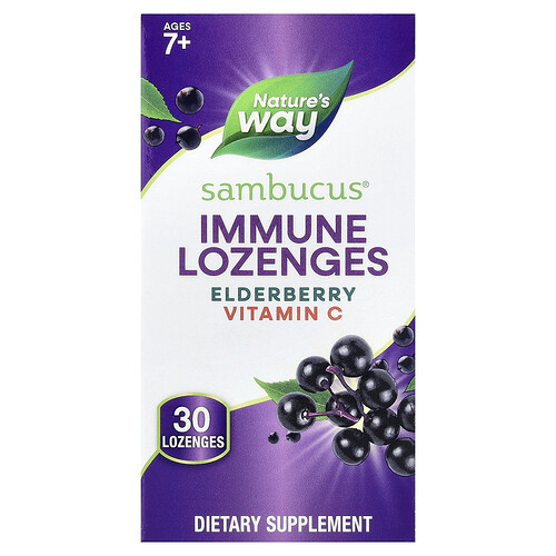 Nature's Way Sambucus® Immune Lozenges, Elderberry + Vitamin C, Ages 7+, 30 Lozenges