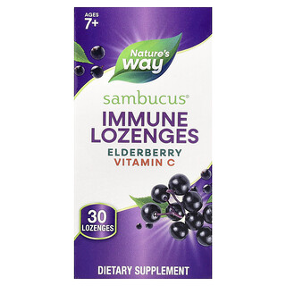 Nature's Way, Sambucus®, Pastillas inmunitarias, Saúco más vitamina C, Para niños de 7 años en adelante, 30 pastillas