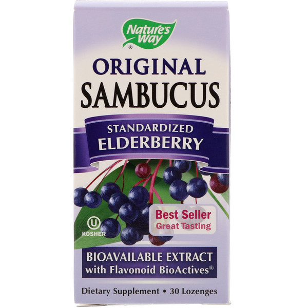 Nature's Way, Original Sambucus, бузина, стандартизированный экстракт, 30 пастилок