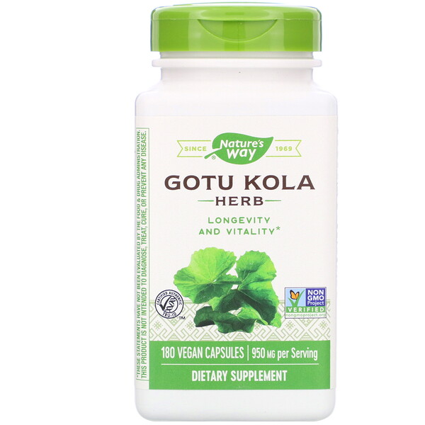 Nature's Way, Gotu Kola Herb, indischer Wassernabel, 950 mg, 180 vegane Kapseln