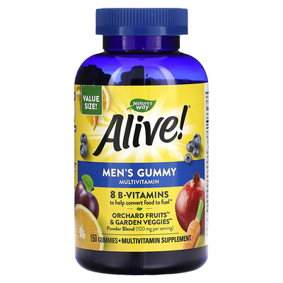 

Nature's Way Alive! Men's Gummy Multivitamin Delicious Fruit Flavors 150 Gummies