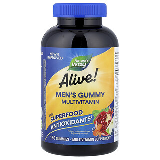 Nature's Way, Alive!®, Gomitas multivitamínicas para hombres, Frutas, 150 gomitas