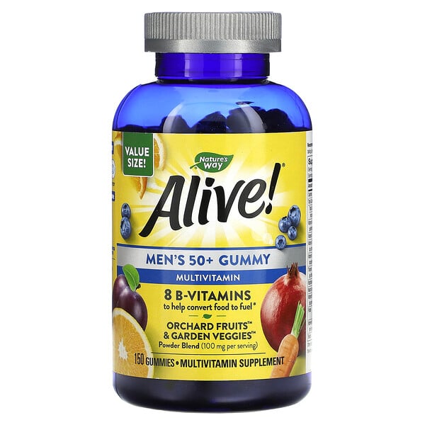 Natures Way Alive Mens 50 Gummy Multivitamin Fruit Flavors 150 Gummies