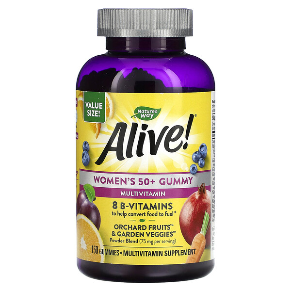 Nature's Way, Alive! Women's 50+ Gummy Multivitamin, Mixed Berry, 150 ...