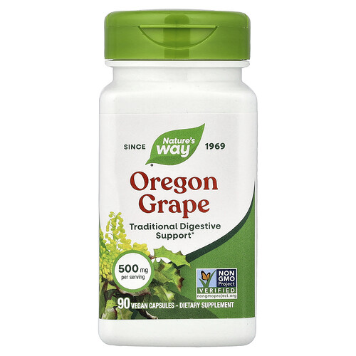 Nature's Way Oregon Grape, 500 mg, 90 Vegan Capsules