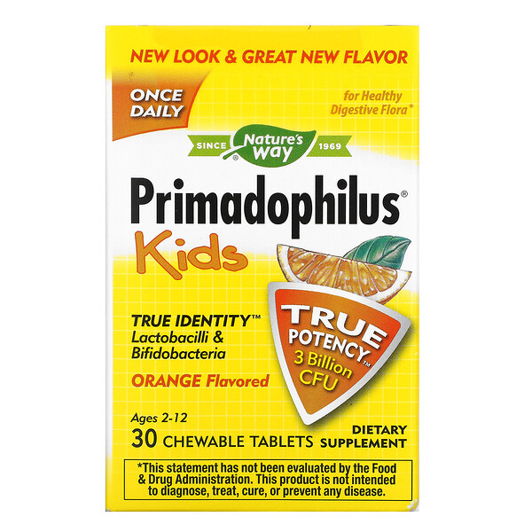 Nature's Way, Primadophilus, Π΄Π»Ρ Π΄Π΅ΡΠ΅ΠΉ ΠΎΡ 2 Π΄ΠΎ 12Β Π»Π΅Ρ, Π²ΠΊΡΡ Π°ΠΏΠ΅Π»ΡΡΠΈΠ½Π°, 3Β ΠΌΠ»ΡΠ΄ ΠΠΠ, 30Β ΠΆΠ΅Π²Π°ΡΠ΅Π»ΡΠ½ΡΡ
ΡΠ°Π±Π»Π΅ΡΠΎΠΊ
