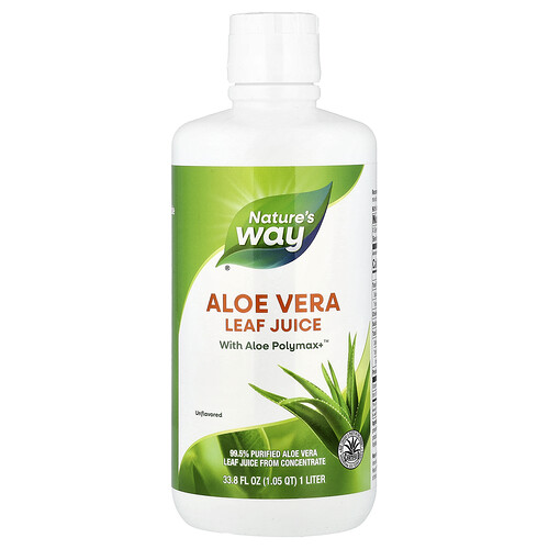Nature's Way, Aloe Vera Leaf Juice, Unflavored, 33.8 fl oz (1 L)