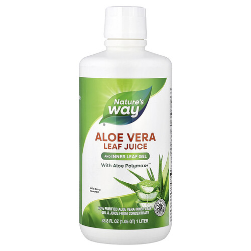 Nature's Way, Aloe Vera, Inner Leaf Gel & Juice with Aloe Polymax, Wild Berry, 33.8 fl oz (1 Liter)