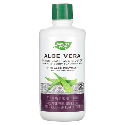 

Nature's Way Aloe Vera Inner Leaf Gel & Juice with Aloe Polymax Wild Berry 33.8 fl oz (1 Liter)