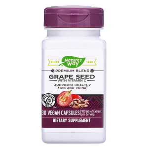 Отзывы о Натурес Вэй, Grape Seed with Vitamin C, 100 mg, 30 Vegan Capsules