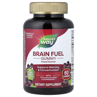 Nature's Way, Brain Fuel Gomitas, Uva, 60 gomitas