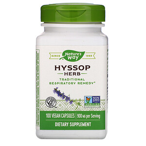 Натурес Вэй, Hyssop Herb, 900 mg, 100 Vegan Capsules отзывы покупателей
