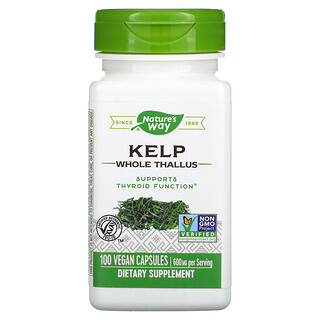Nature's Way, Kelp, Whole Thallus, 600 mg, 100 Vegan Capsules
