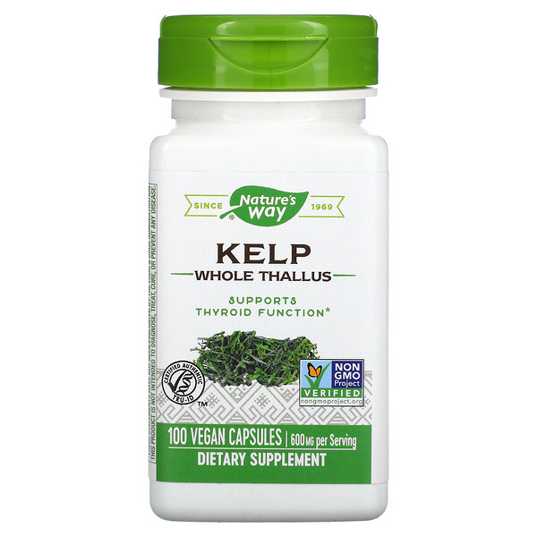 Kelp, Whole Thallus, 600 mg, 100 Vegan Capsules