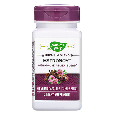 Nature's Way EstroSoy, средство при менопаузе, 60 вегетарианских капсул