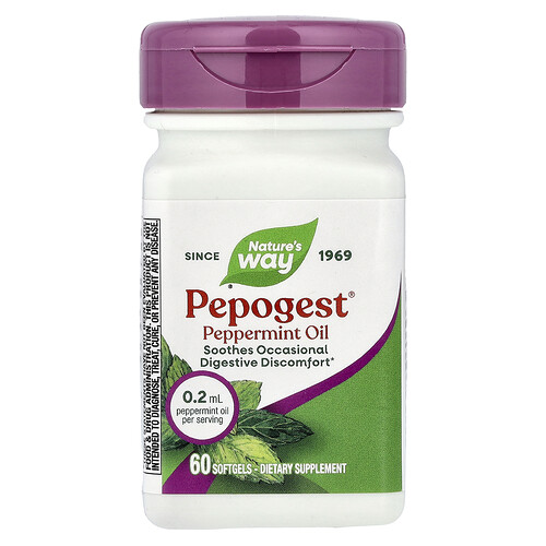 Nature's Way Pepogest®, Peppermint Oil, 0.2 ml, 60 Softgels
