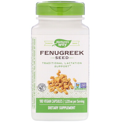 Nature's Way Fenugreek Seed, 1,220 mg, 180 Vegan Capsules