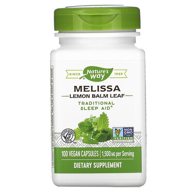Nature's Way Melissa, Lemon Balm Leaf, 1,500 mg, 100 Vegan Capsules