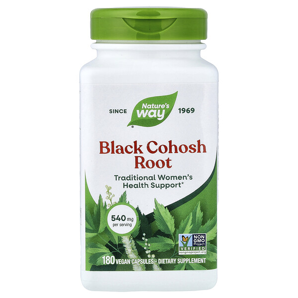 Nature's Way Black Cohosh Root, 540 mg, 180 Vegan Capsules