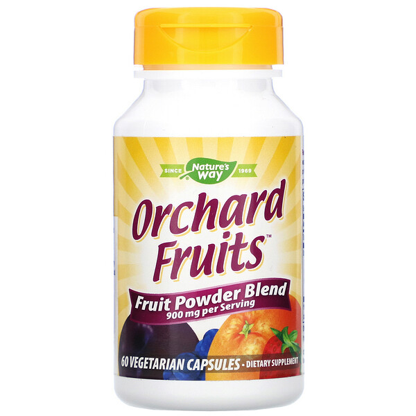 Nature's Way, Orchard Fruits, смесь фруктовых порошков, 450 мг, 60 вегетарианских капсул