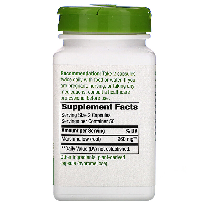 Nature's Way, Marshmallow Root, 960 mg, 100 Vegan Capsules iHerb