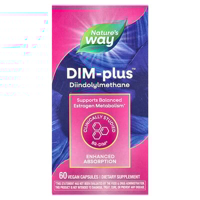 Nature's Way, DIM-Plus™, Suplemento de diindolilmetano y más, 60 cápsulas veganas