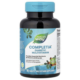 Nature's Way, Completia®（コンプレチア）、Diabetic Multivitamin、タブレット90粒