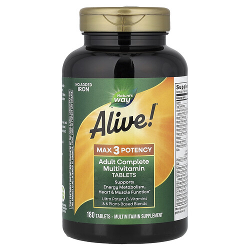 Alive! Max3 Potency Adult Complete Multivitamin Tablets