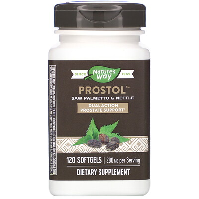 Nature's Way Prostol, Saw Palmetto & Nettle, 280 mg, 120 Softgels