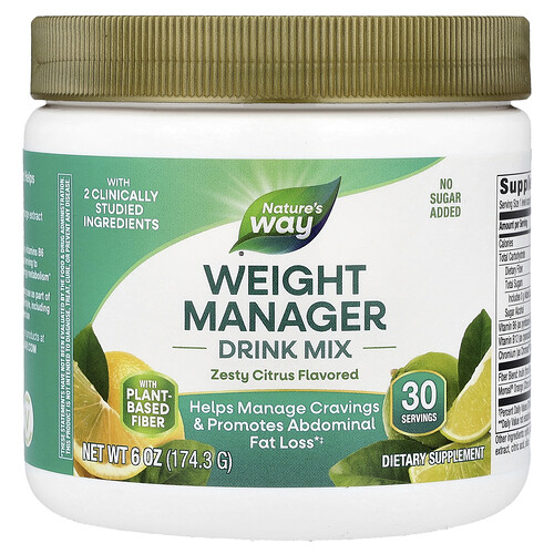 Nature's Way Weight Manager Drink Mix, Zesty Citrus, 6 oz (174.3 g)