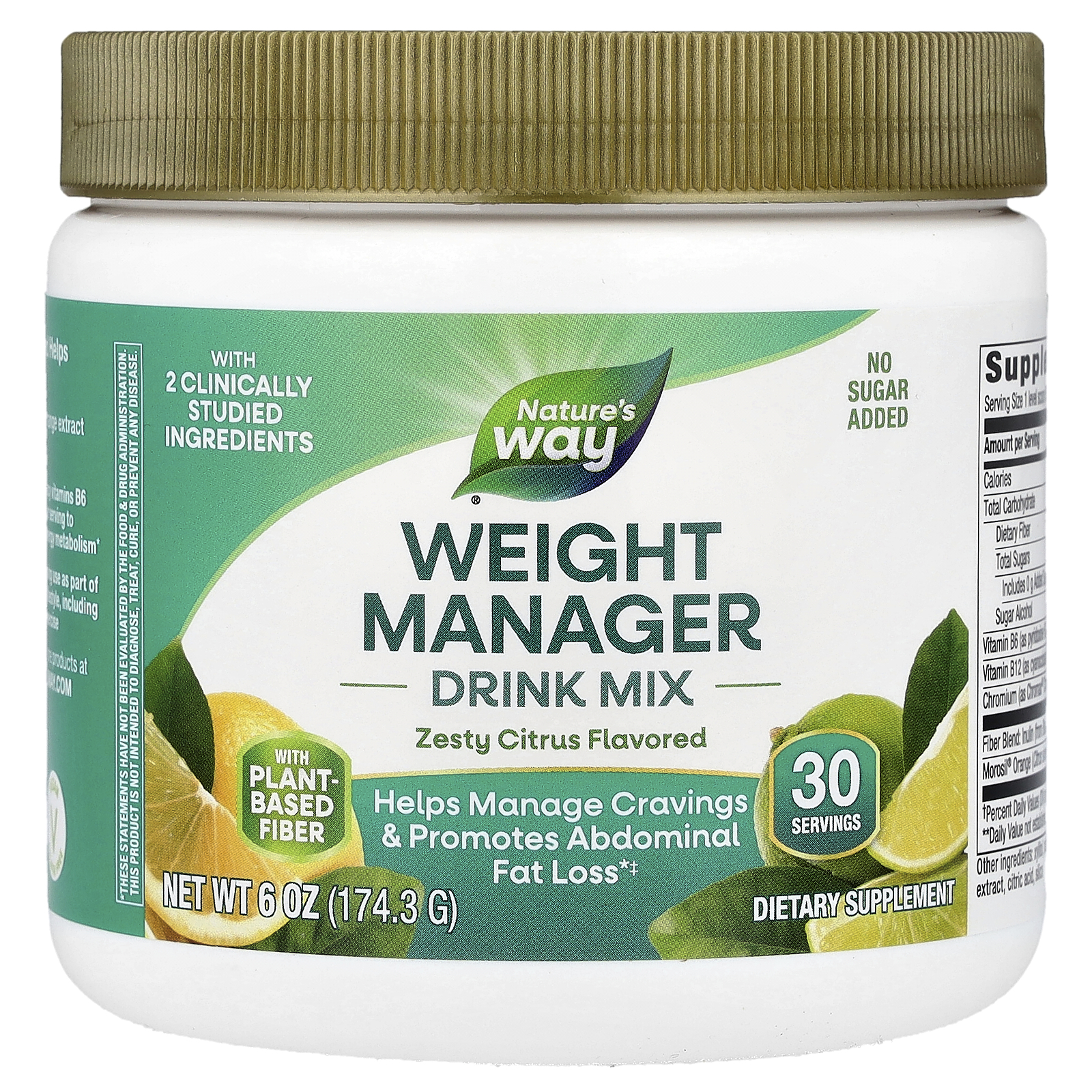 Nature's Way (네이처스웨이), 중량 매니저 드링크 믹스, 제스티 시트러스, 174.3g(6oz)