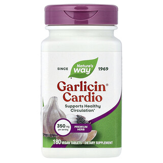 Nature's Way, Garlicin® Cardio, 350 мг, 180 веганских таблеток