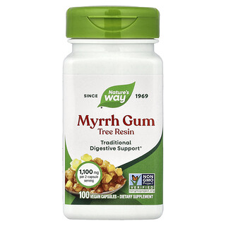 Nature's Way, Myrrh Gum, 100 veganských kapslí (550 mg v jedné kapsli)