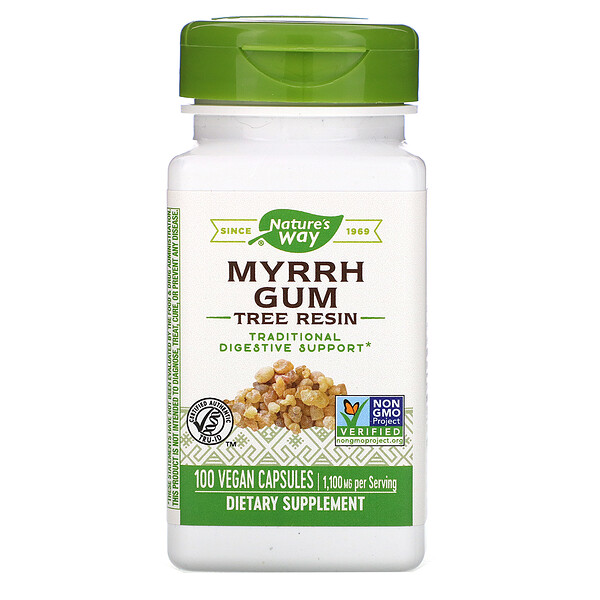 Nature's Way‏, Myrrh Gum, Tree Resin, 550 mg, 100 Vegan Capsules